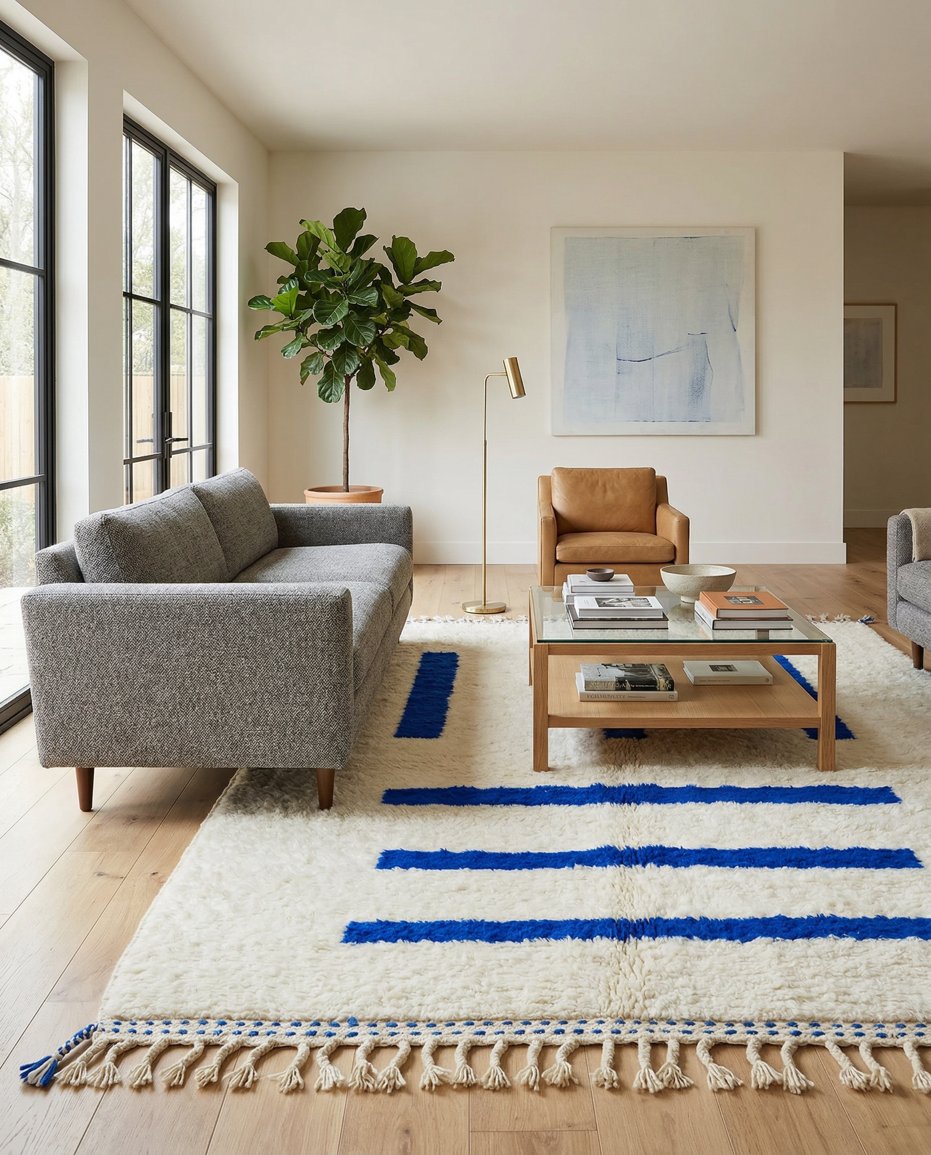 AMANI Moroccan rug in a modern living room by NURA