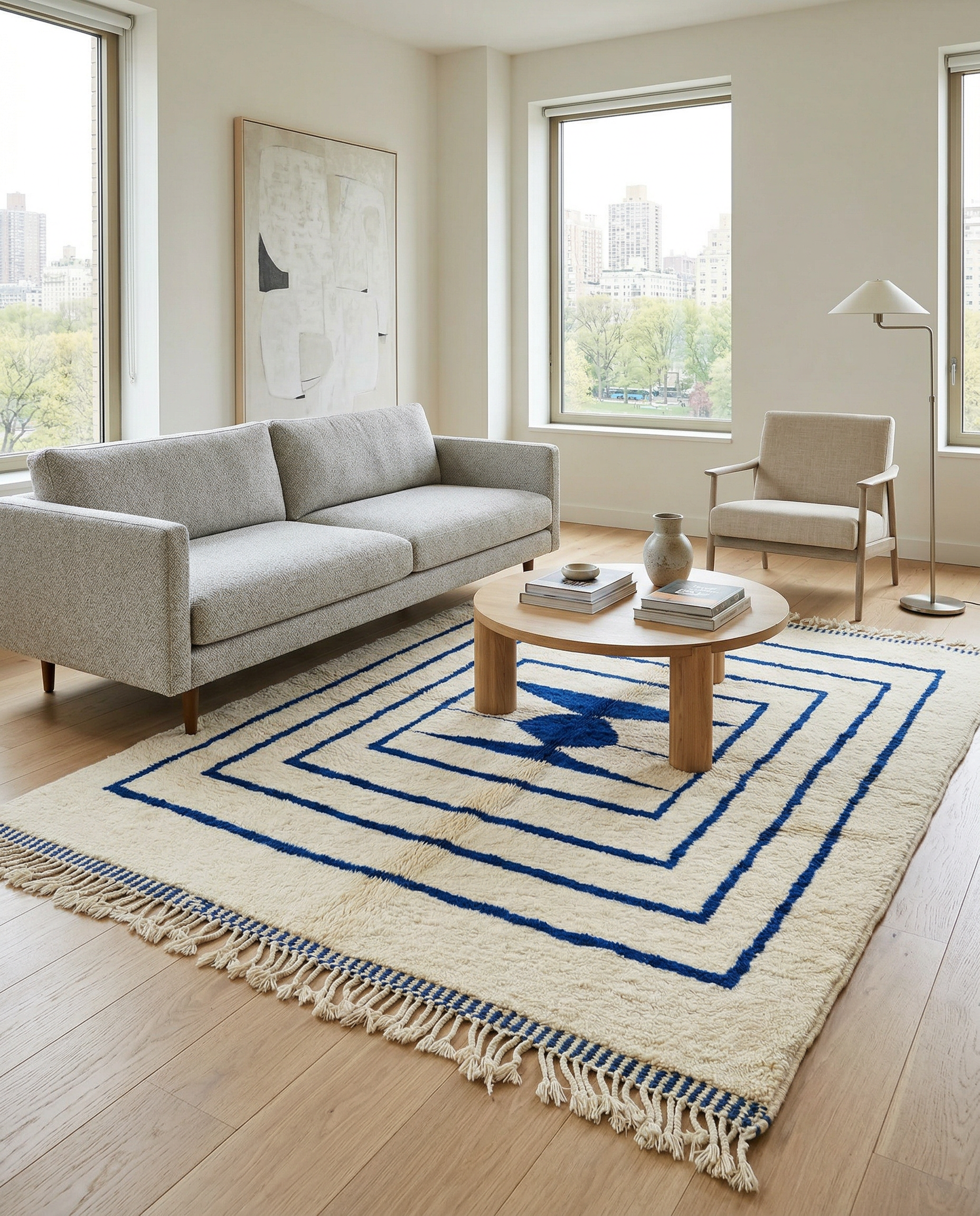 AMINA Moroccan rug in a modern living room by NURA