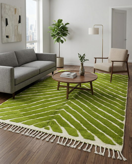 LAMIA Moroccan rug in a modern living room by NURA