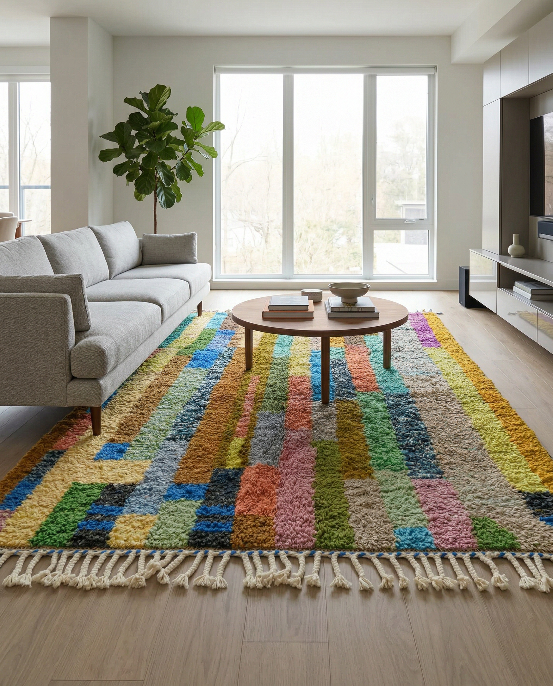HALA Moroccan rug in a modern living room by NURA