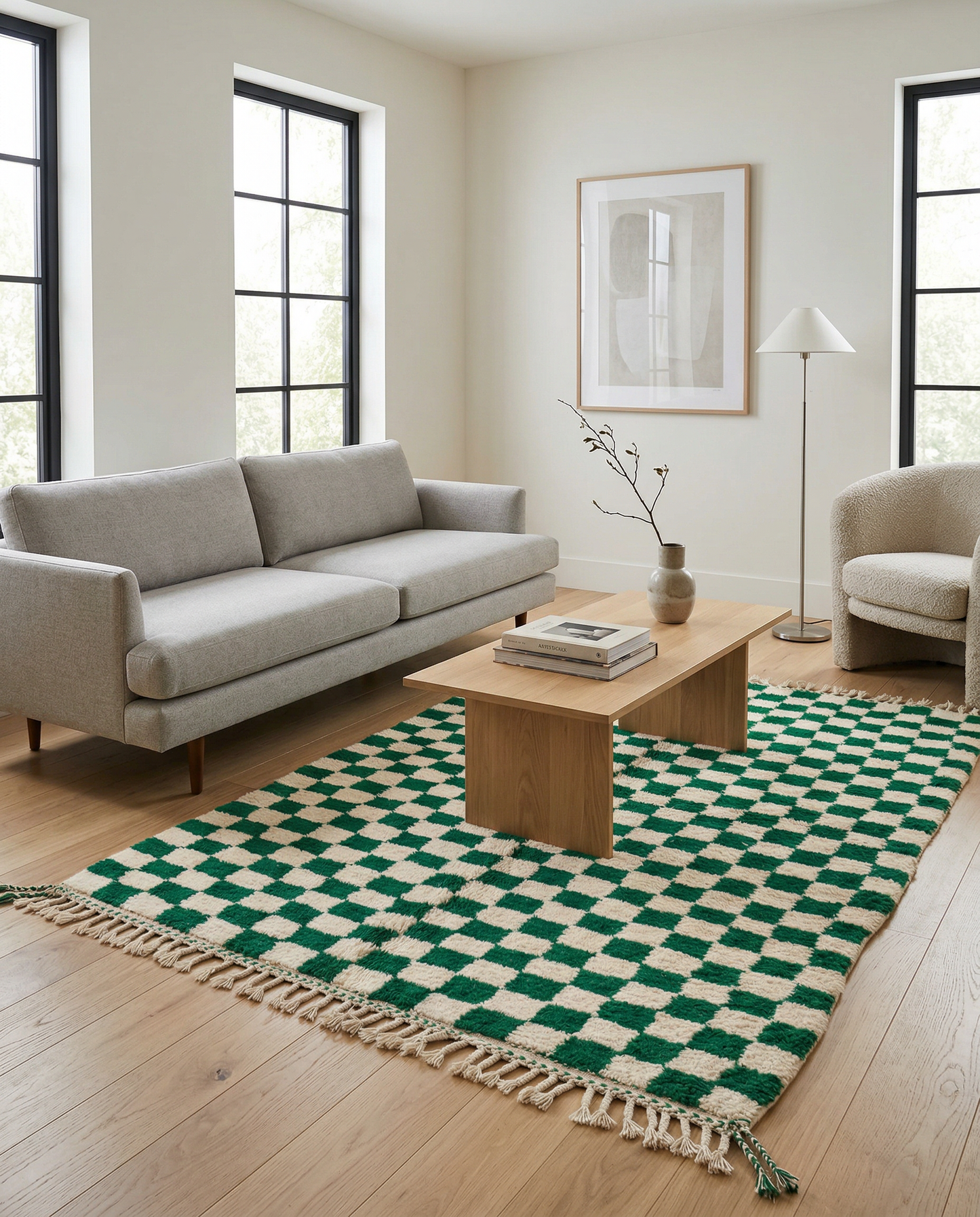 INSAF Moroccan rug in a modern living room by NURA