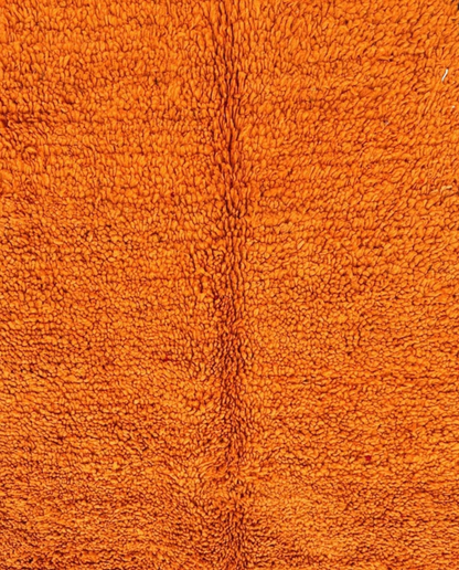 JANA Azilal orange abstract color block Moroccan rug close-up showing hand-knotted wool texture and pile detail 1, by NURA