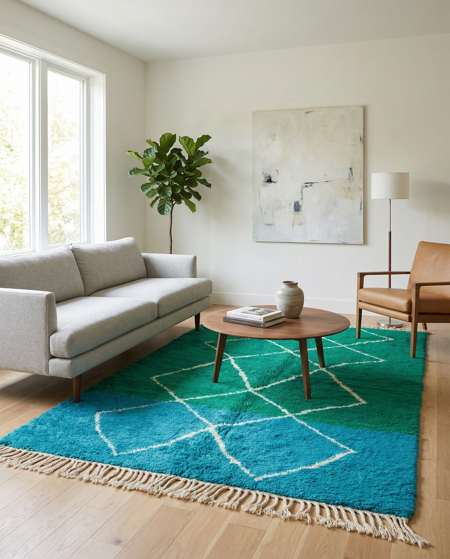 JOUHARA Moroccan rug in a modern living room by NURA