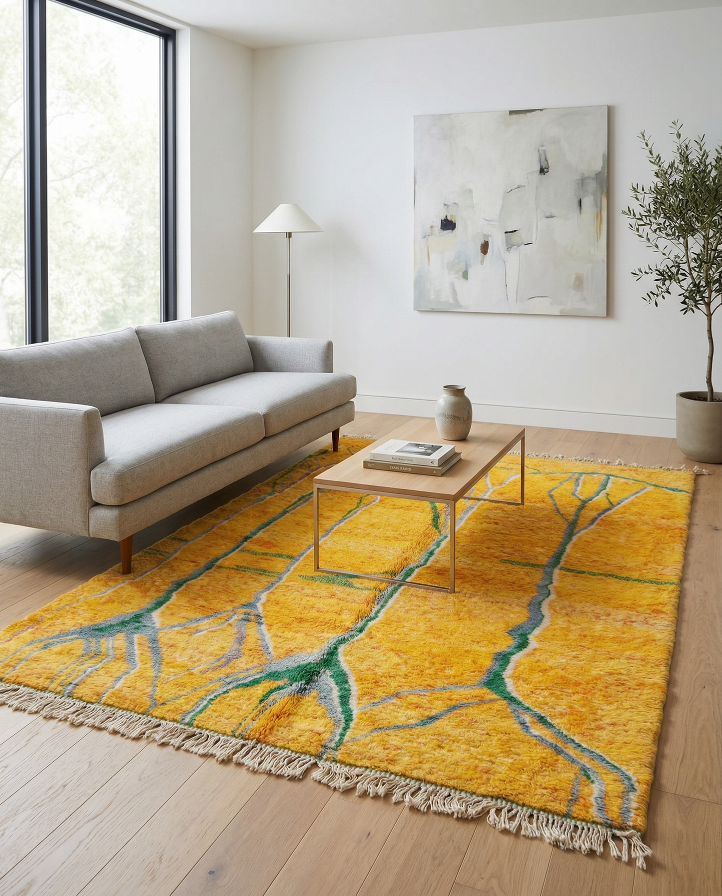 KAMILA Moroccan rug in a modern living room by NURA