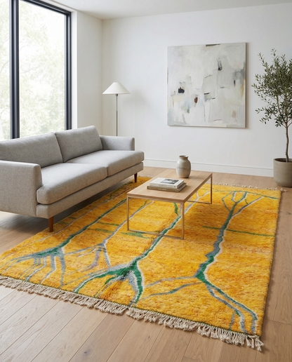 KAMILA Moroccan rug in a modern living room by NURA
