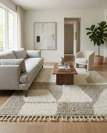 KARIMA Moroccan rug in a modern living room by NURA
