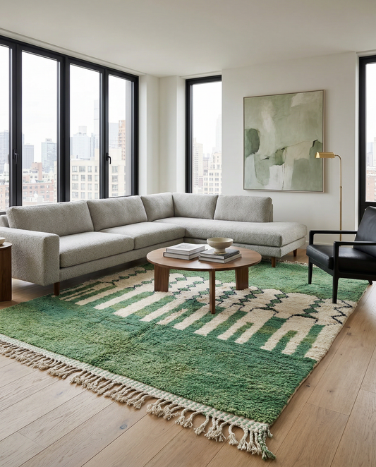LATIFA Moroccan rug in a modern living room by NURA