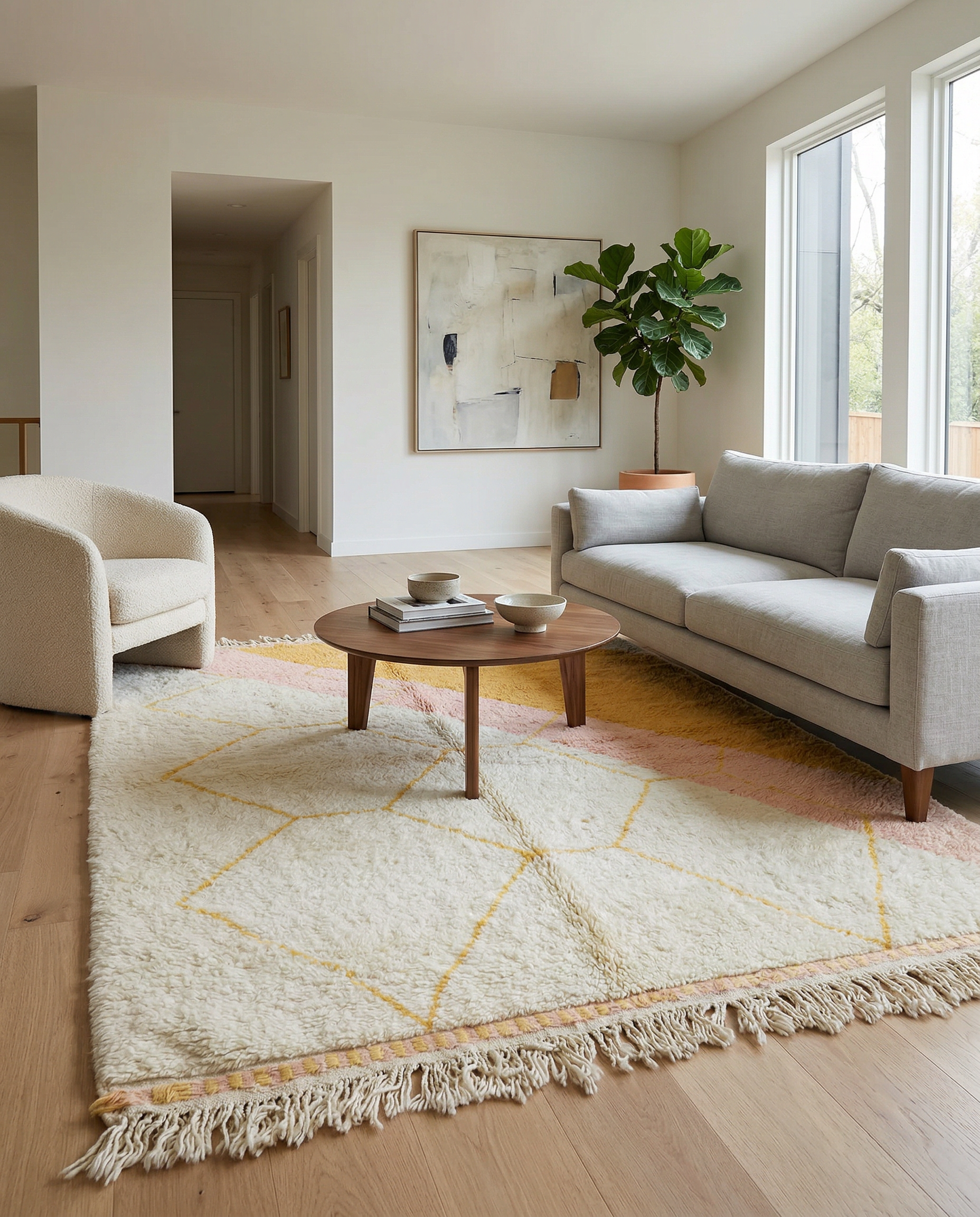 MALAK Moroccan rug in a modern living room by NURA