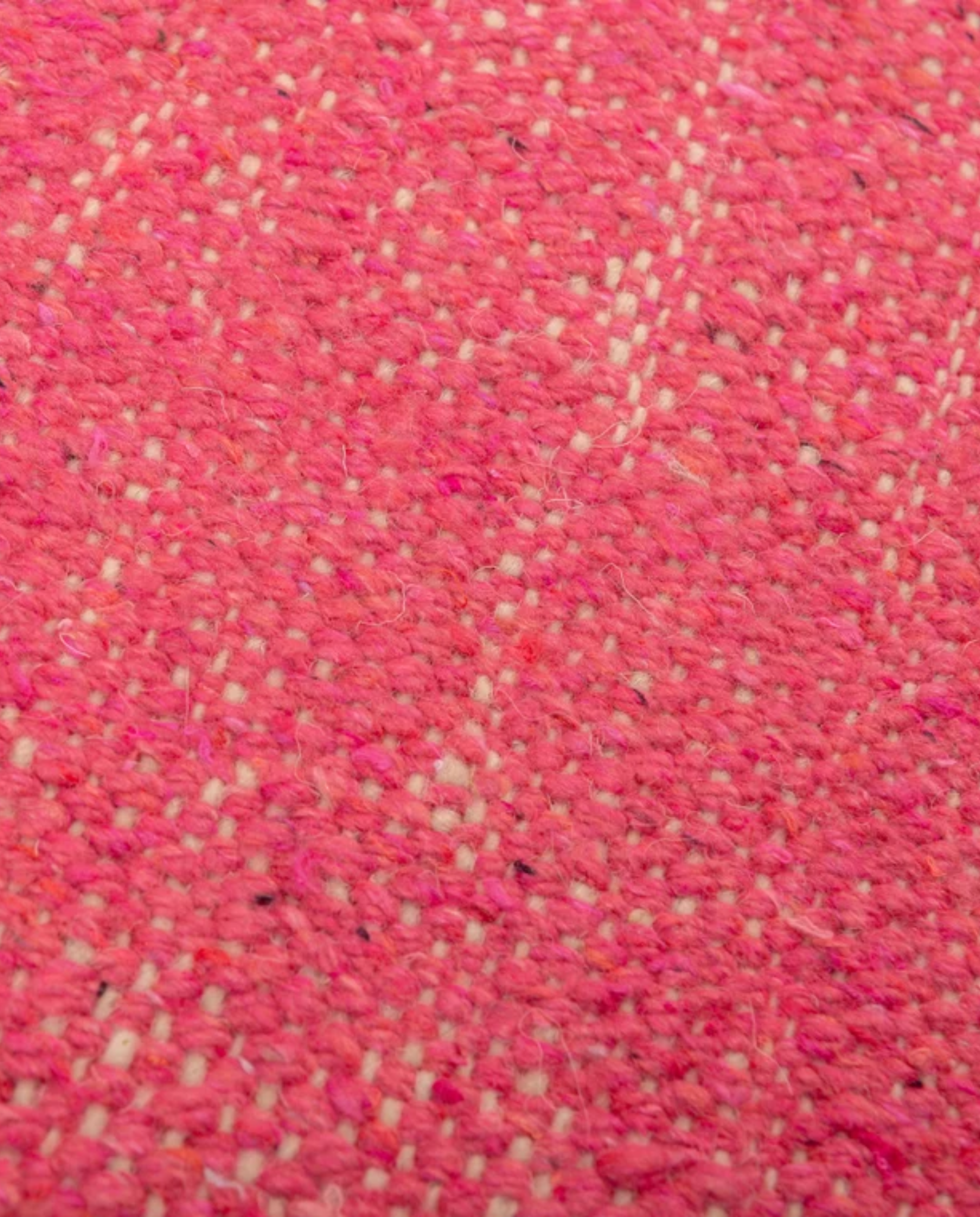 MAYSOUN Boujad hot pink vertical stripe Moroccan rug close-up showing hand-knotted wool texture and pile detail, by NURA