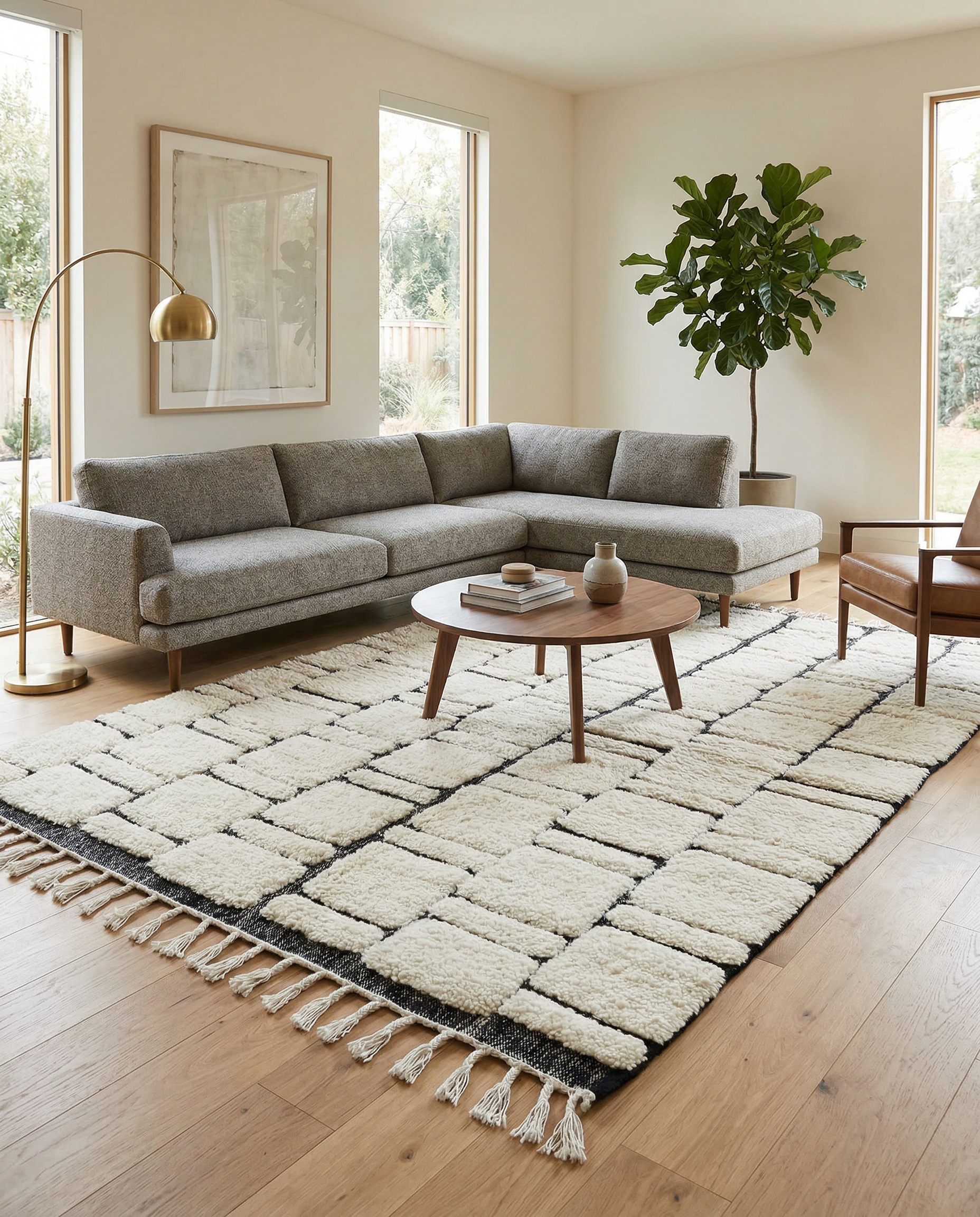 MERIEM Moroccan rug in a modern living room by NURA
