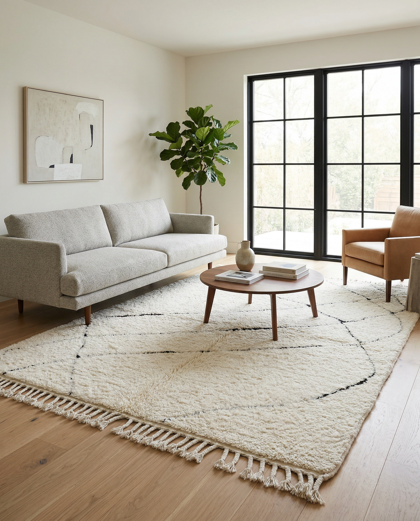 NASSIMA Moroccan rug in a modern living room by NURA