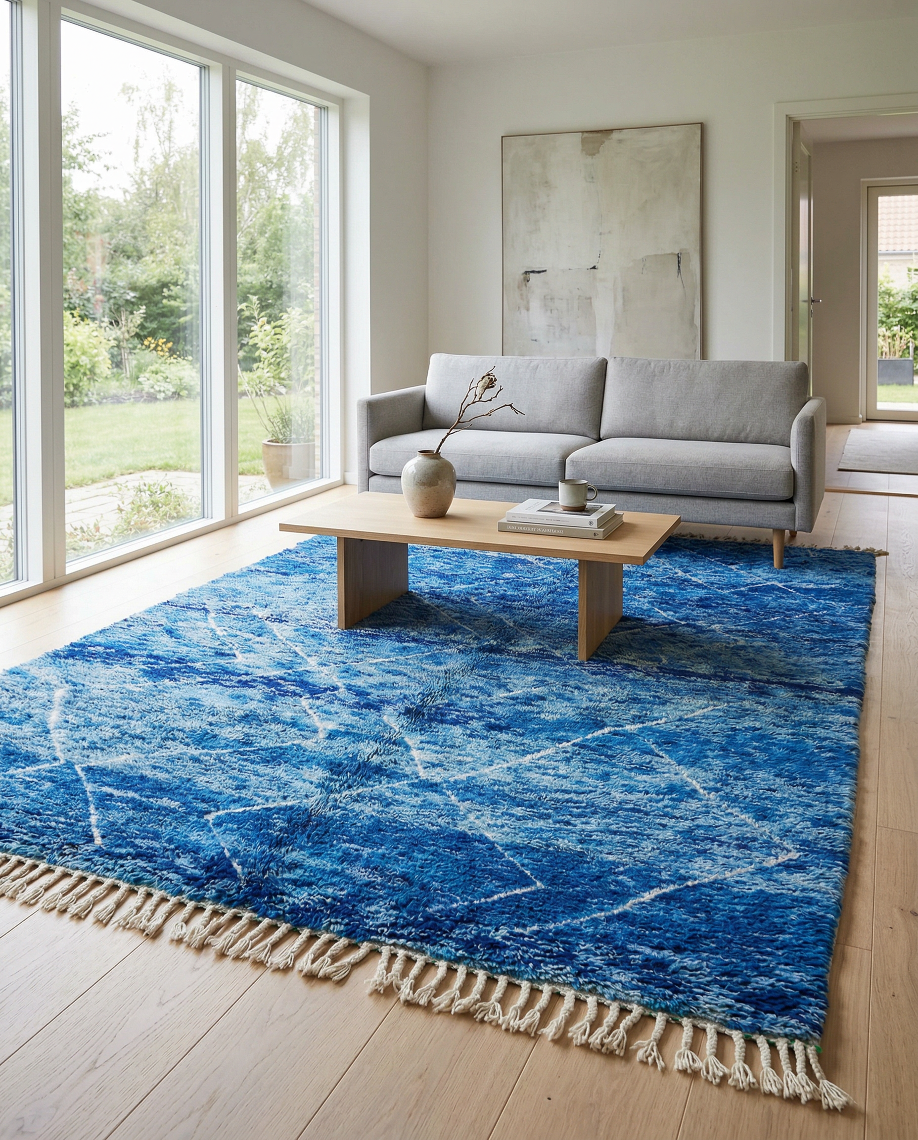 NOUHA Moroccan rug in a modern living room by NURA