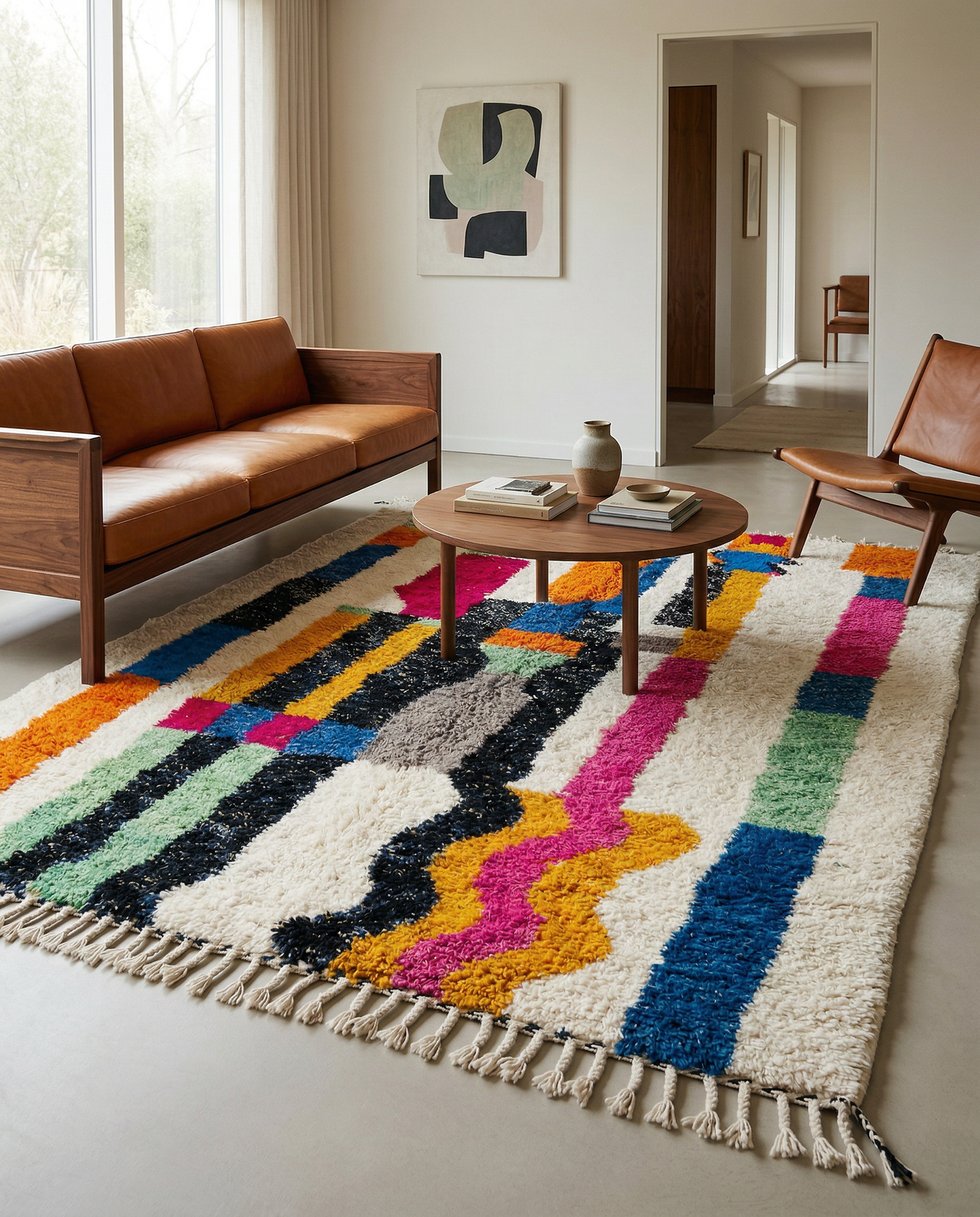 RABIA Moroccan rug in a modern living room by NURA