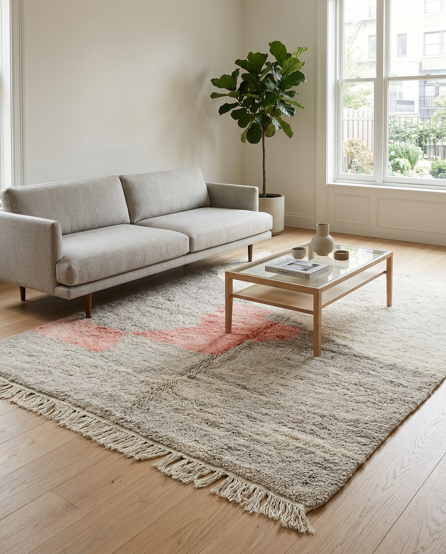 RADIA Moroccan rug in a modern living room by NURA