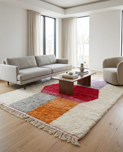RITA Moroccan rug in a modern living room by NURA