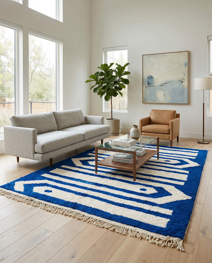 SAMIA Moroccan rug in a modern living room by NURA