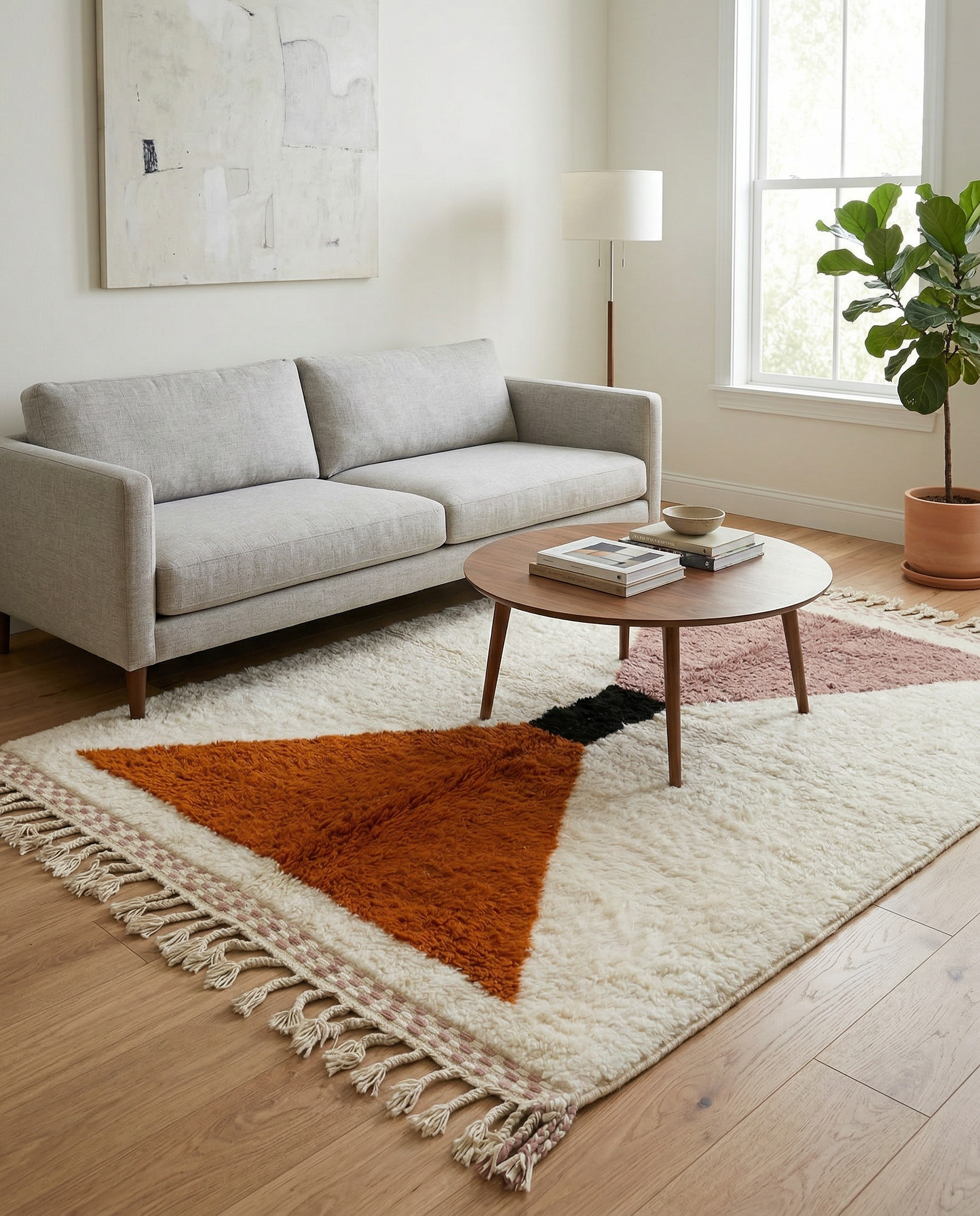 SARA Moroccan rug in a modern living room by NURA