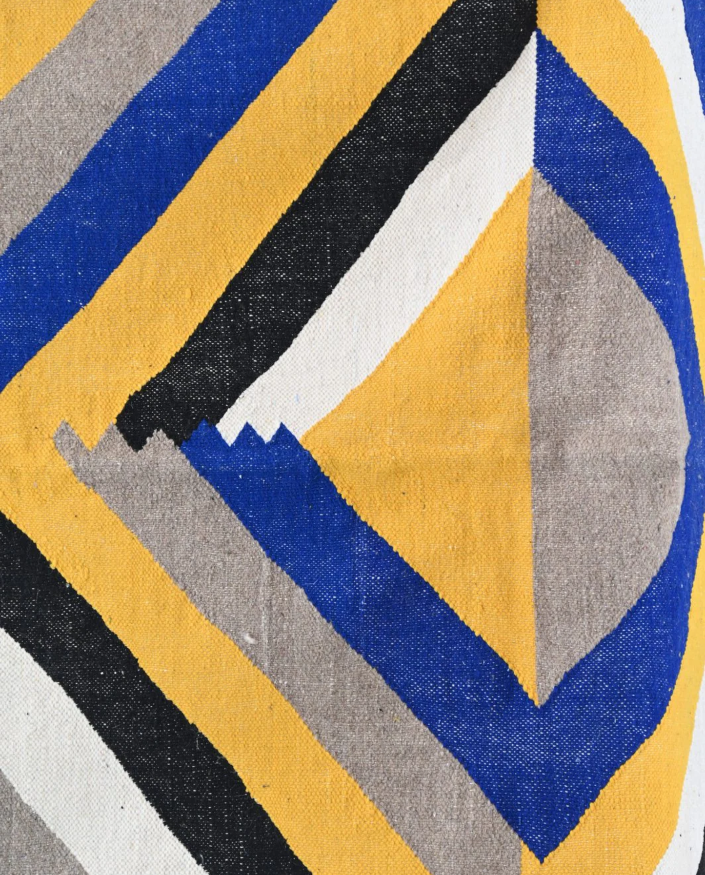 SENANA Taznakht mustard color block Moroccan rug close-up showing hand-knotted wool texture and pile detail 2, by NURA