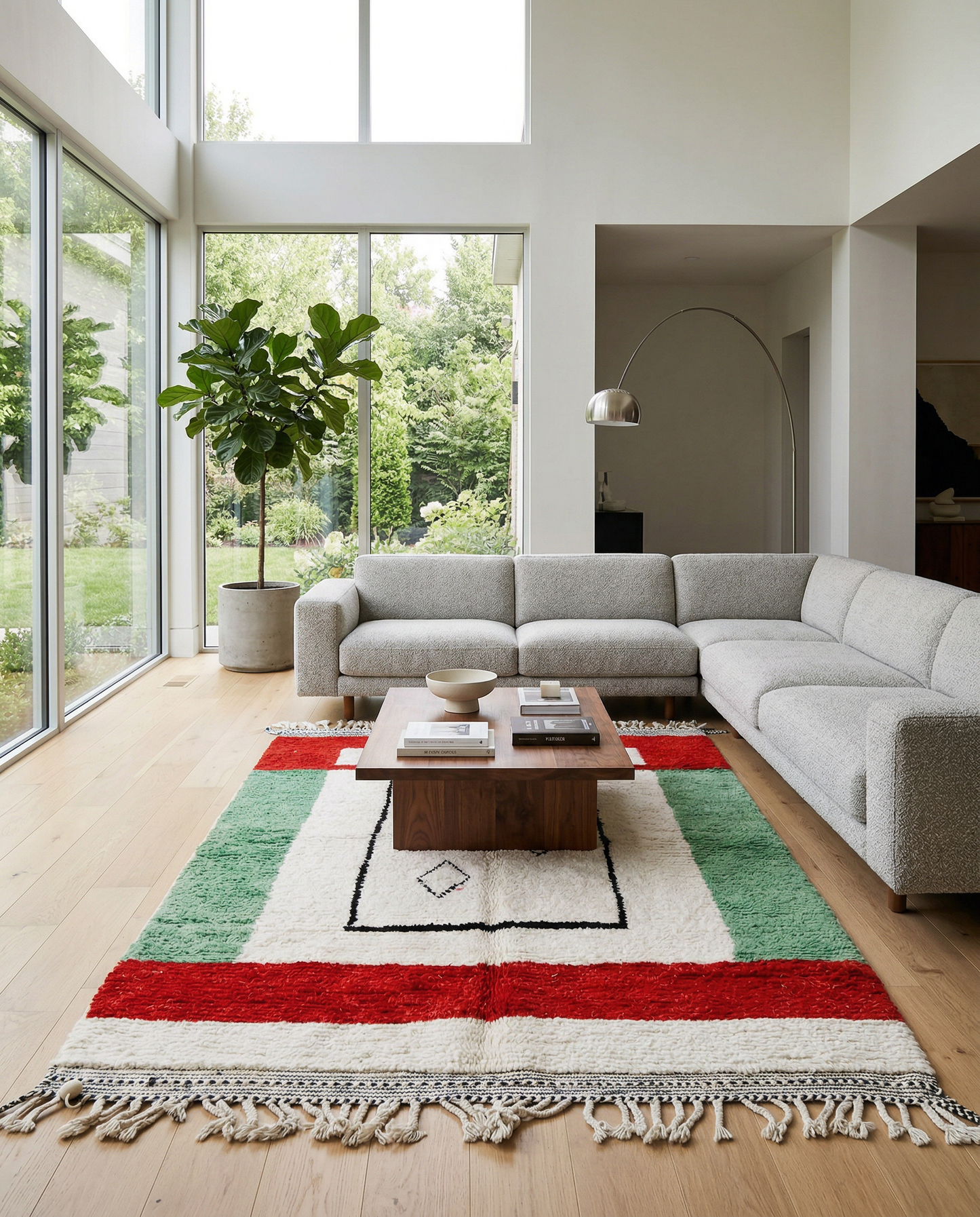 SOUKAINA Moroccan rug in a modern living room by NURA