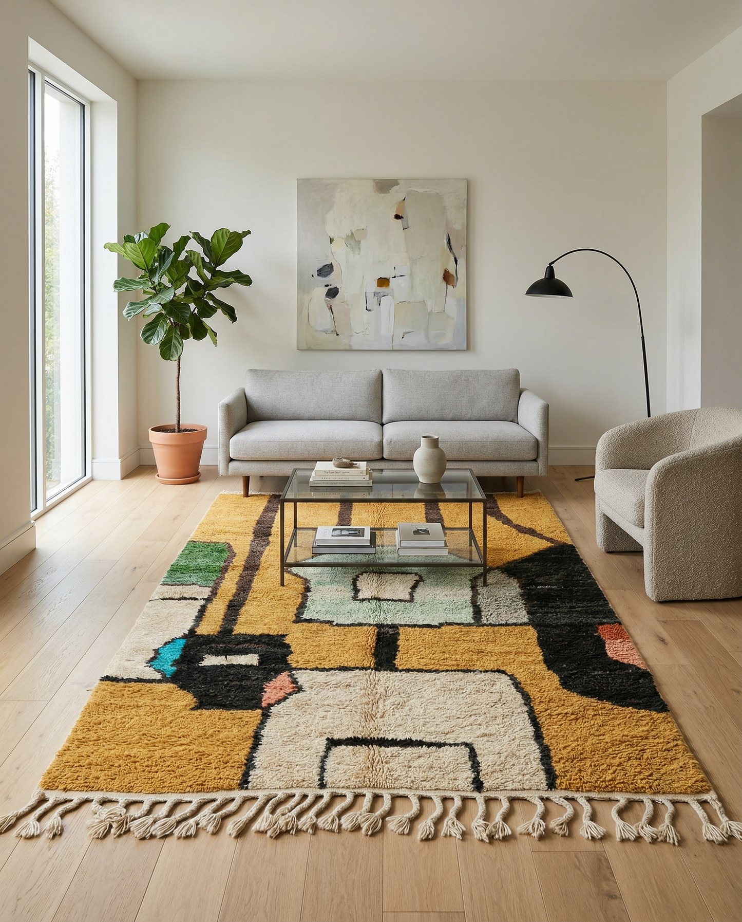 TALA Moroccan rug in a modern living room by NURA