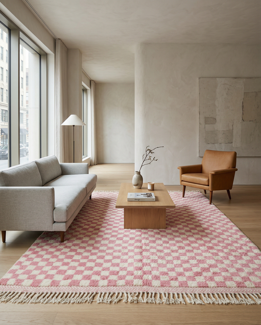 WARDA Moroccan rug in a modern living room by NURA