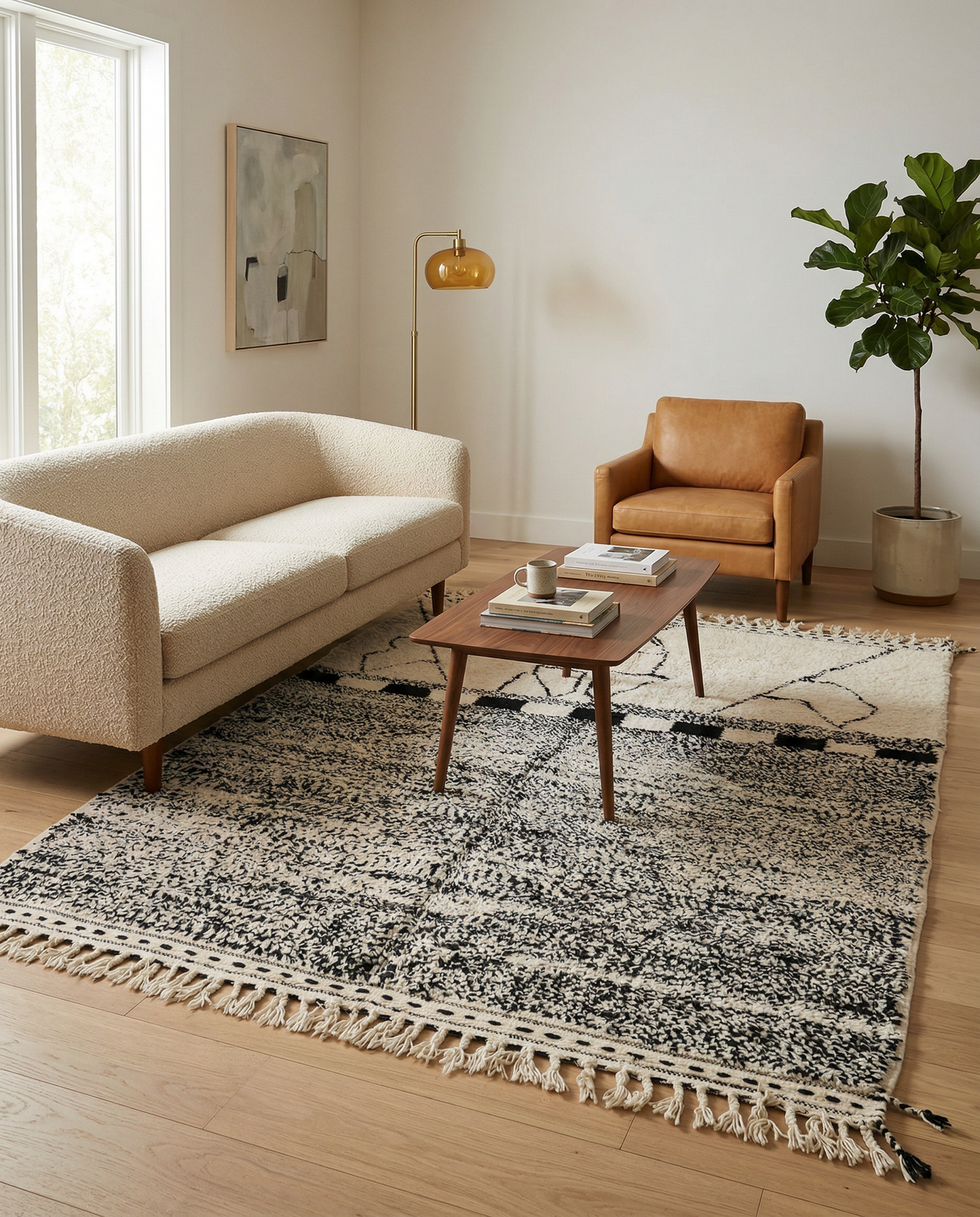 ZAINA Moroccan rug in a modern living room by NURA